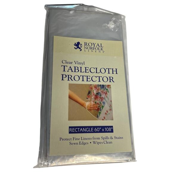 NWT ROYAL NORFOLK LINENS CLEAR VINYL TABLECLOTH PROTECTOR - Rectangle 60"x108" - Picture 1 of 5